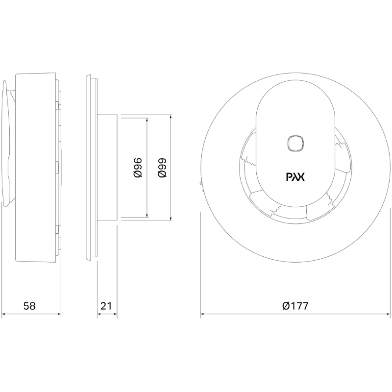 Вентилатор Smart PAX ф100-120мм, цвят Бял