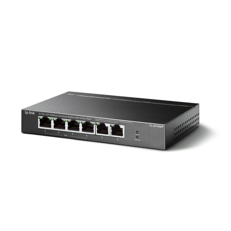 6-портов 10/100Mbps Desktop Switch с 4-порта PoE+