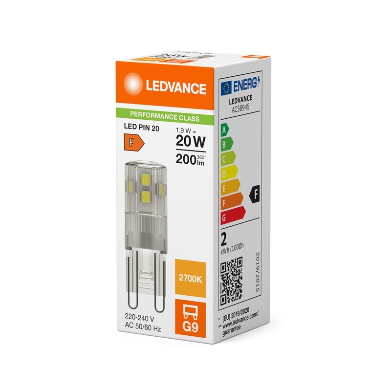 LED лампа Тип PIN 1.9W 180lm 2700K 220V G9 Ra≥80 недимируема