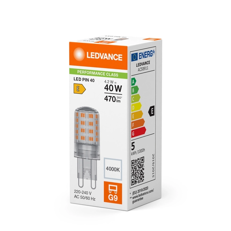 LED лампа Тип PIN 4.2W 470lm 4000K 220V G9 Ra≥80  недимируема