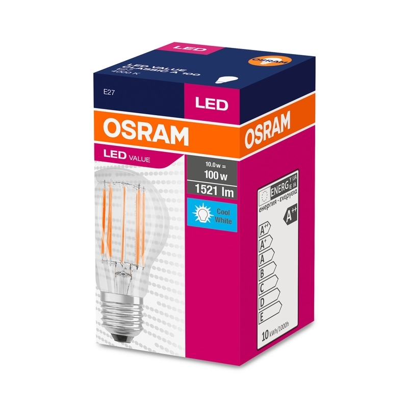 LED лампа Тип A 8.5W 806lm 6500K 220V E27 Ra≥80 мат недимируема - OSRAM LED VALUE CLASSIC A LED326873