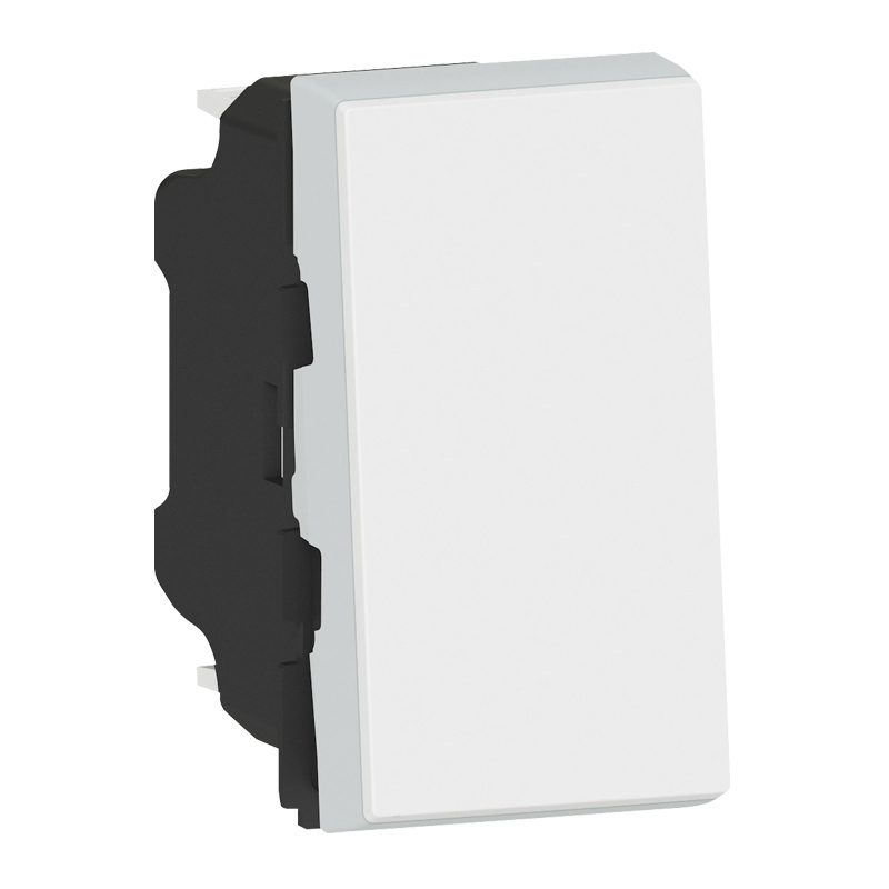 Девиаторен бутон със свободна клема 6A 1M Бял - Legrand Mosaic New 077034L