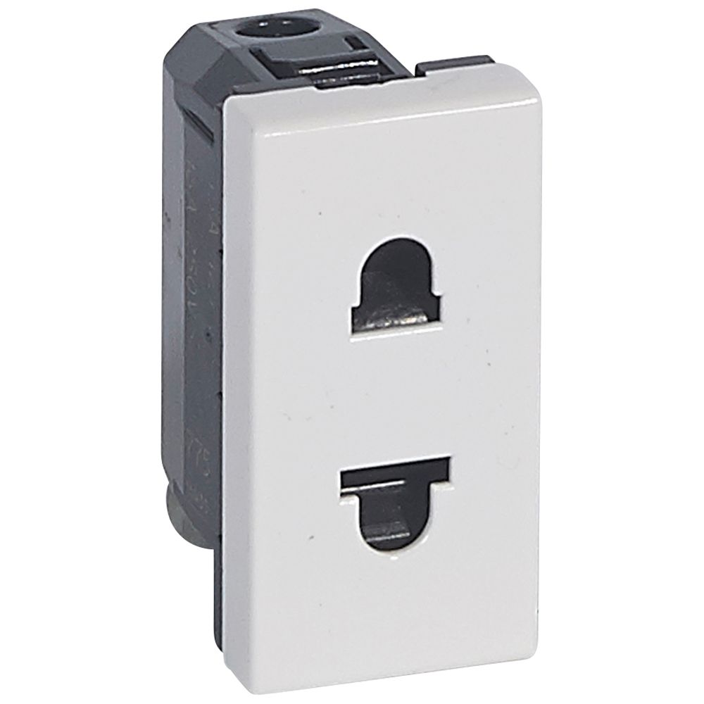 Контакт Euro-US стандарт 2P 16A 1М Бял - Legrand Mosaic 77501