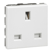 Контакт British стандарт 2P+E 13A 2М Бял - Legrand Mosaic 77505