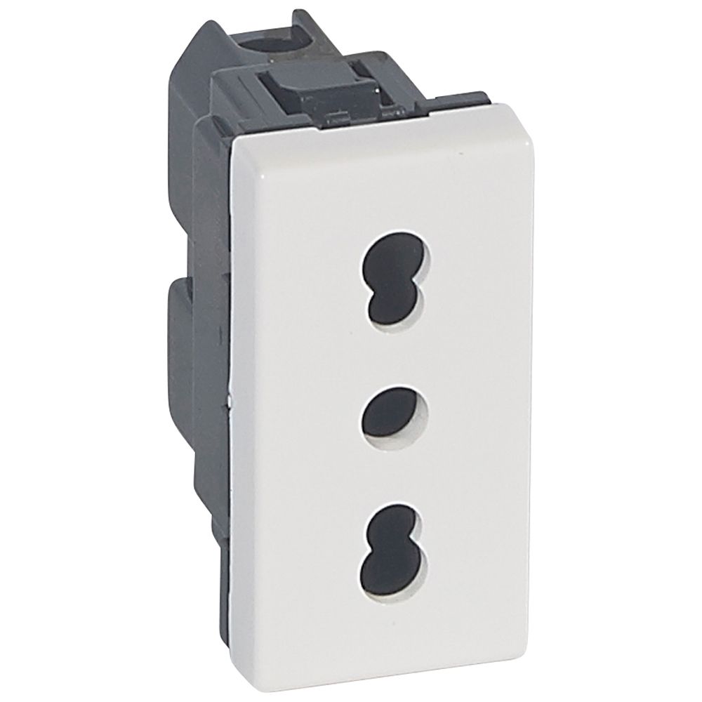 Контакт Италиански стандарт 10/16A 1М Бял - Legrand Mosaic 77511