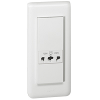 Контакт за самобръсначка IP24 с рамка 5M Бял Мosaic - Legrand Mosaic 77586