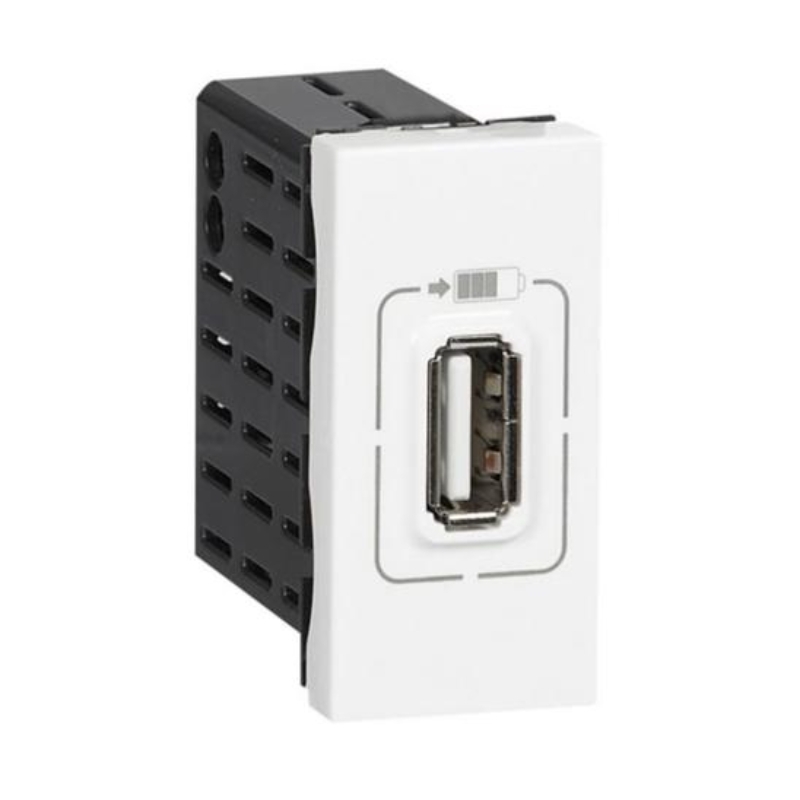 Розетка USB тип A 7.5W 1.5A 1М Бял - Legrand Mosaic 77591