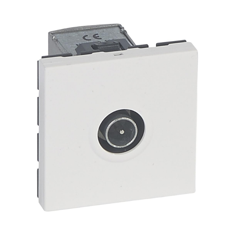 Розетка TV преходна 9.52 mm 14dB 2М Бял - Legrand Mosaic 677137