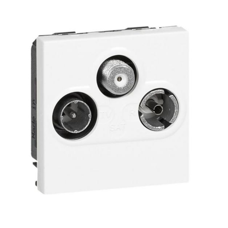 Розетка TV+R+SAT 1.5dB 2М Бял - Legrand Mosaic 78786