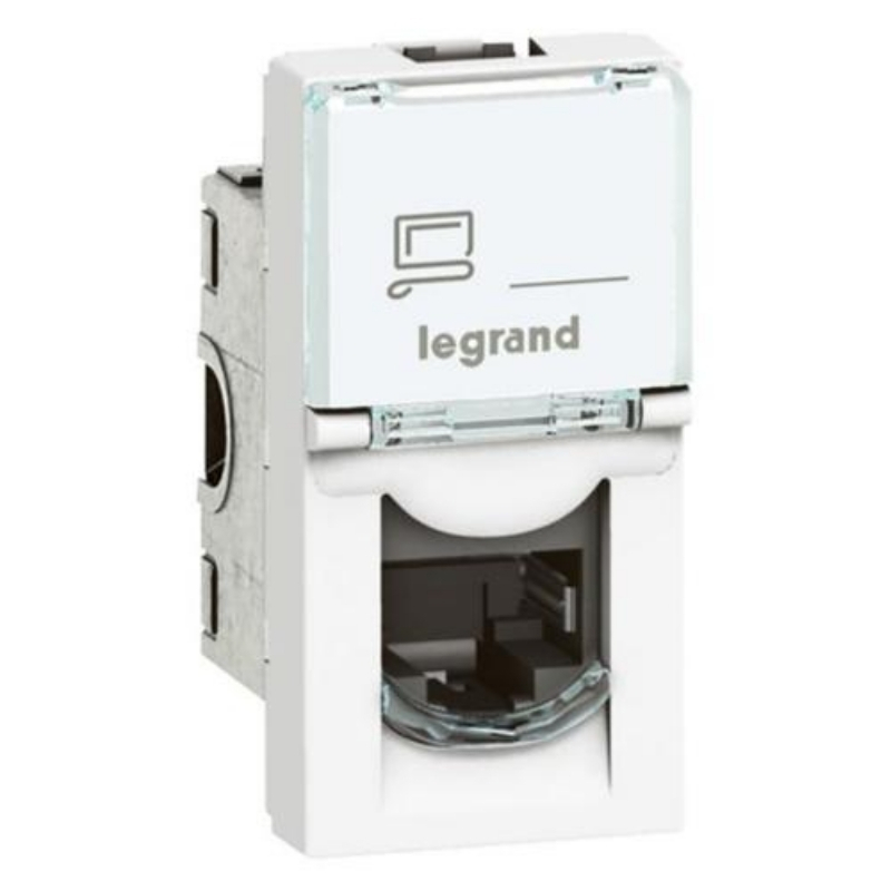 Розетка RJ45 STP cat.6A антибактериална 1M Бял - Legrand Mosaic 76584