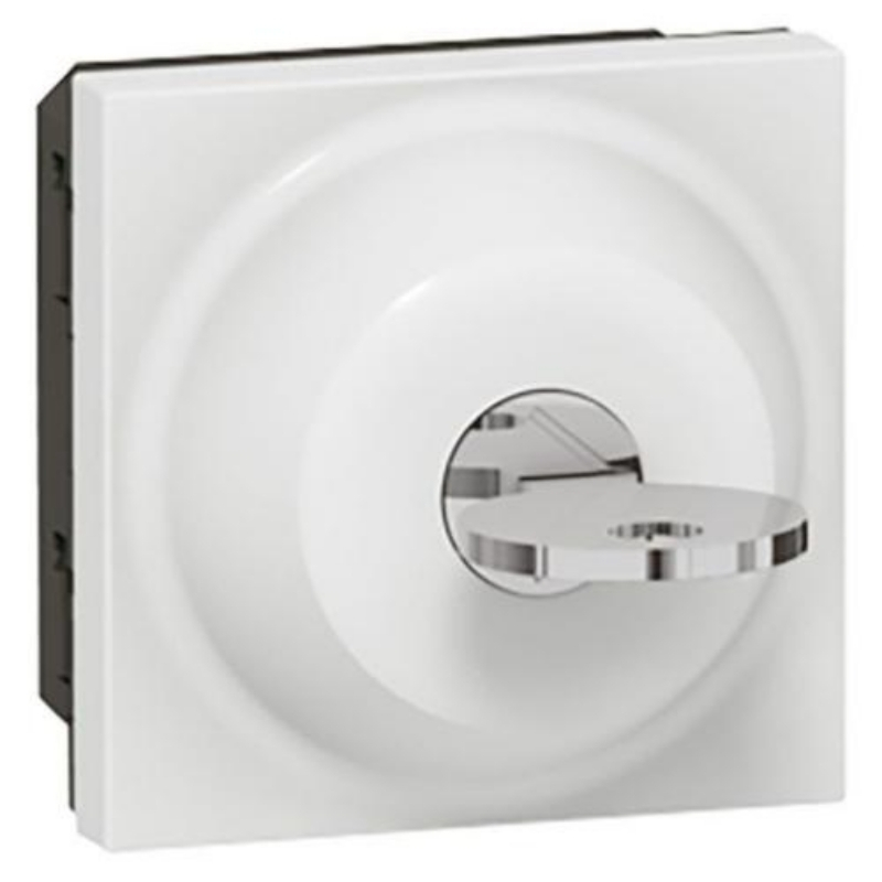 Трипозиционен превключвател с ключ 2M Бял - Legrand Mosaic 77073