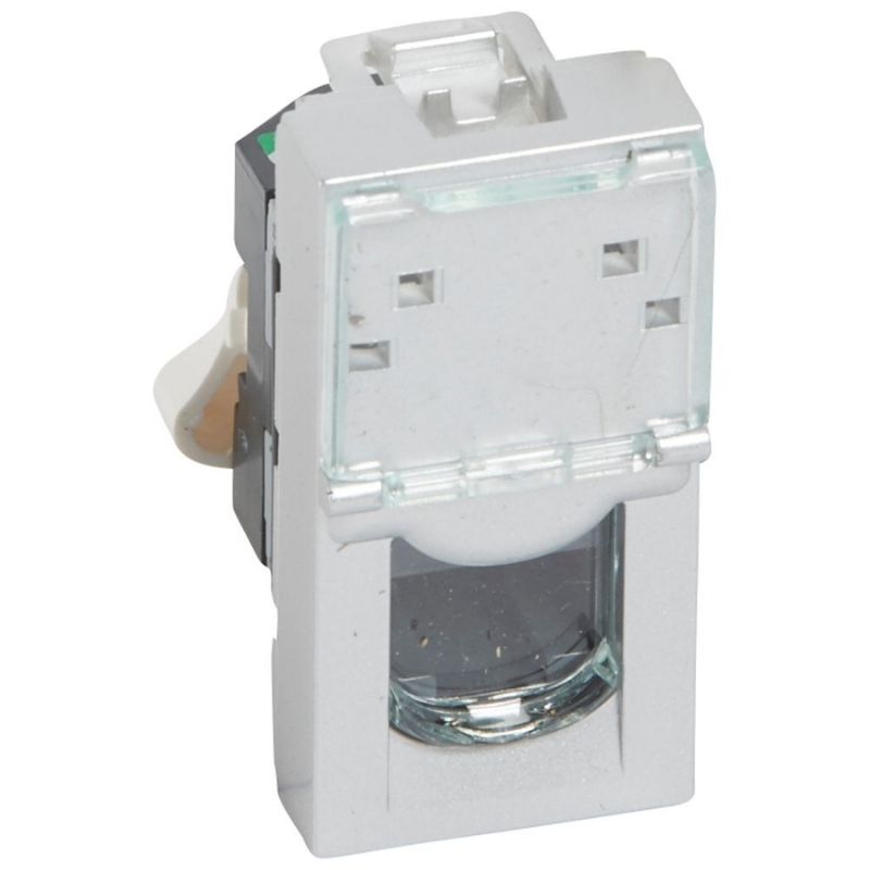 Розетка RJ45 UTP cat.5e 1M Алуминий - Legrand Mosaic 79451