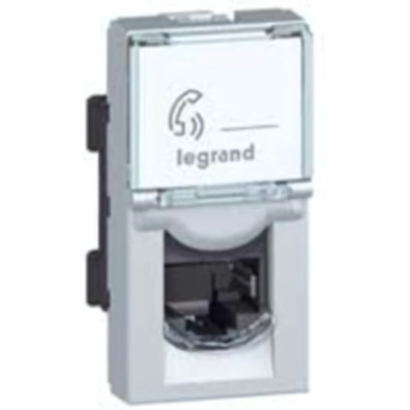 Розетка RJ45 FTP cat.5e 1M Алуминий - Legrand Mosaic 79452