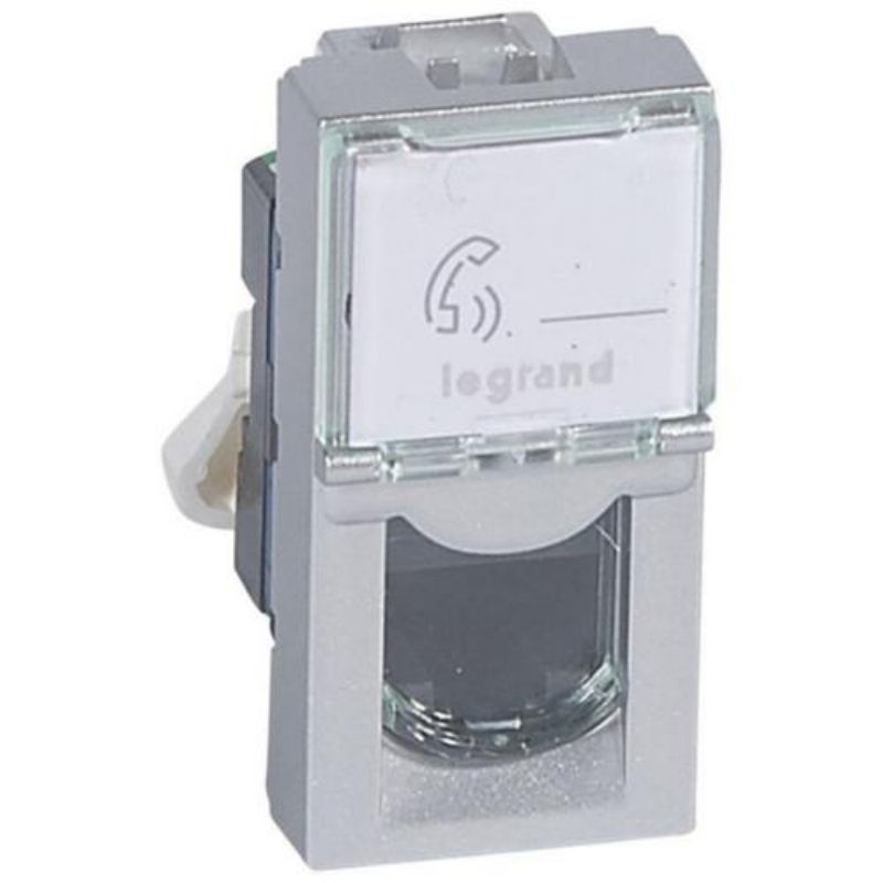 Розетка RJ45 UTP cat.6 1M Алуминий - Legrand Mosaic 79461