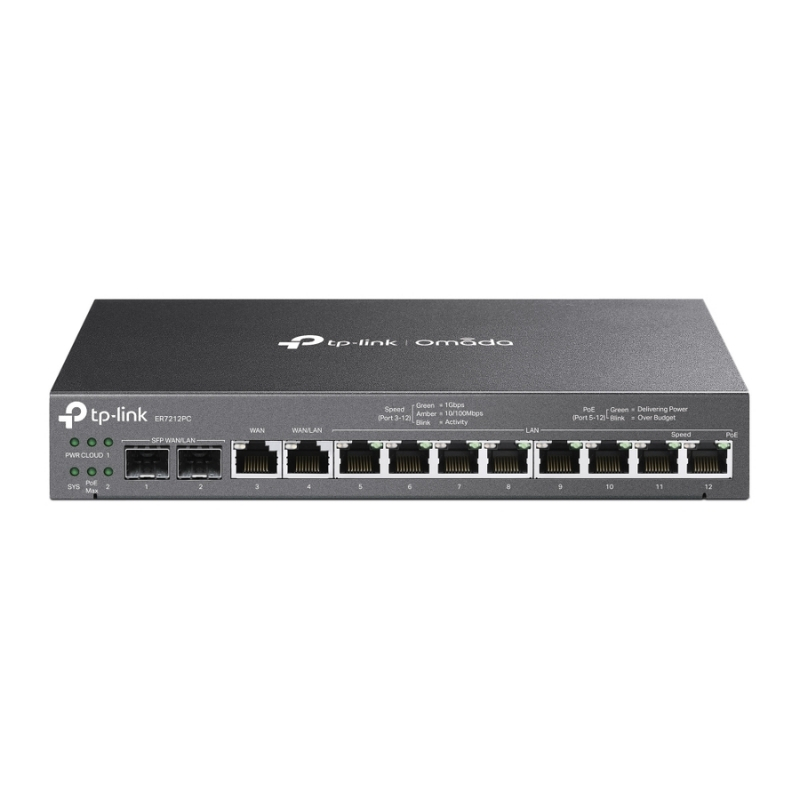 3-in-1 Gigabit VPN Router with PoE+ Ports - Omada by TP-Link ER7212PC