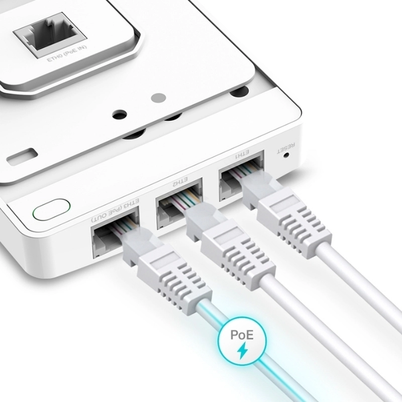 Wi-Fi 6 AX1800 точка за достъп с 4 × гигабитови порта, Cloud мениджмънт и поддръжка на PoE - TP-Link EAP615-Wall