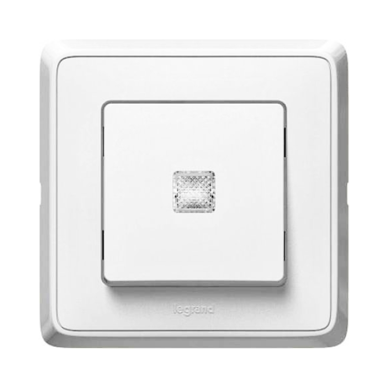 Бутон с индикатор 10A и рамка Бял /до изчерпване/ - Legrand Cariva 773813