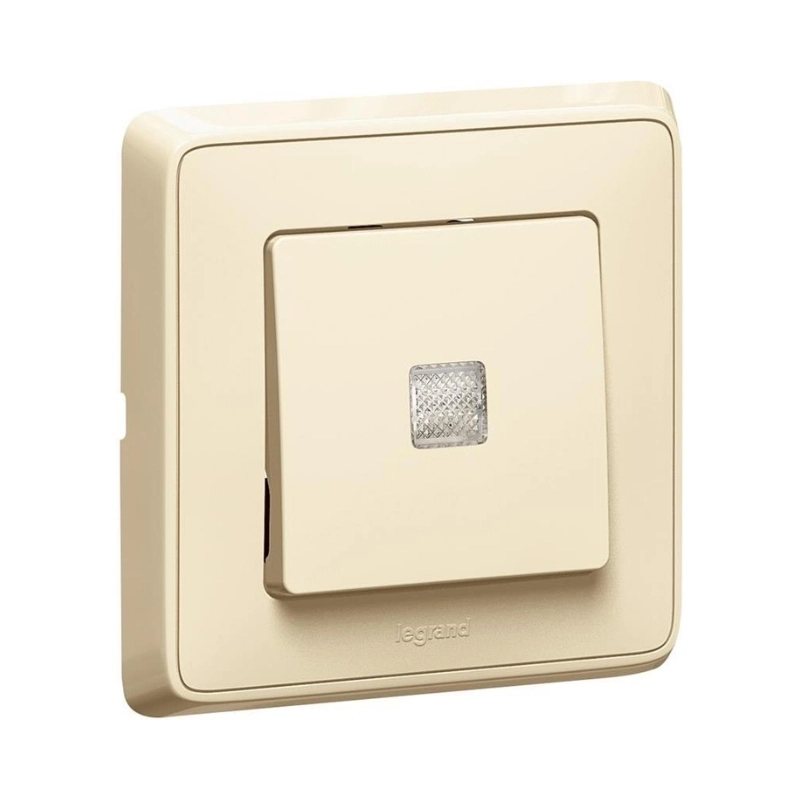 Девиаторен ключ с индикатор 10A с рамка Крем /до изчерпване/ - Legrand Cariva 773926