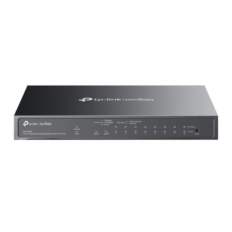 10-Port Gigabit Easy Managed Switch with 8-Port PoE+ TP-Link ES210GMP