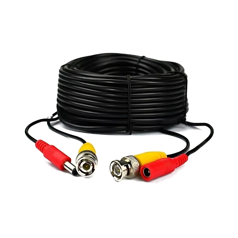 Кабел 18м CCTV комбиниран коаксиален RG59+BNC и 2x0.3 с конектори до 5MP - FOUTEC FT-BH20-2