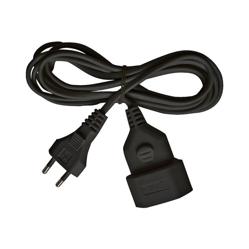 Удължител Euro 3m IP20 2x0.75mm2 Черен - Brennenstuhl  BS1161790