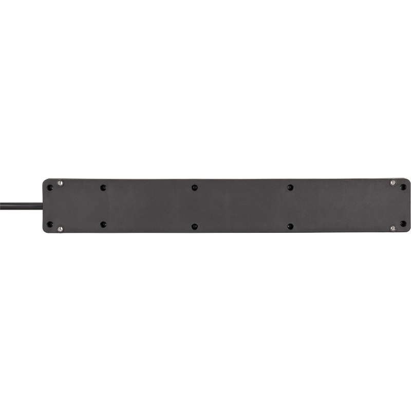 Разклонител 5x 2P+E и 2x USB C 3100mA 15.5W Bremounta стенен монтаж с ключ и кабел 3m Черен