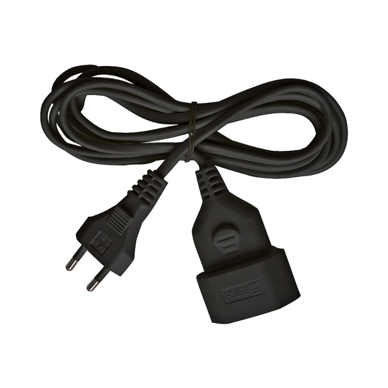 Удължител Euro 3m IP20 2x0.75mm2 Черен