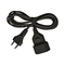 Удължител Euro 3m IP20 2x0.75mm2 Черен