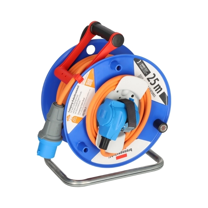 Кабелна макара Garant G Camping 25m IP44 3G2.5 1x Шуко/CEE P+N+E и щепсел CEE Син