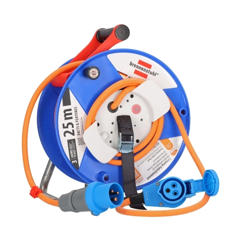 Кабелна макара Garant G Camping 25m IP44 3G2.5 1x Шуко/CEE P+N+E и щепсел CEE Син