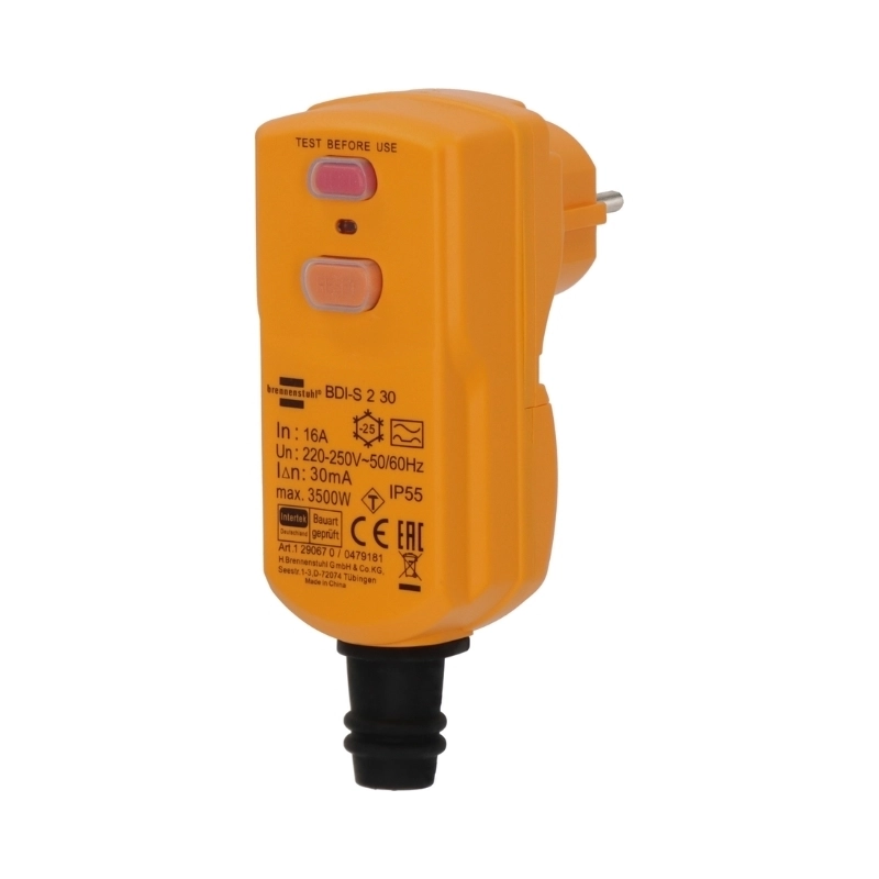 Щепсел с вградена дефектнотокова защита BDI-S 2 30 IP55 - Brennenstuhl BS1290670