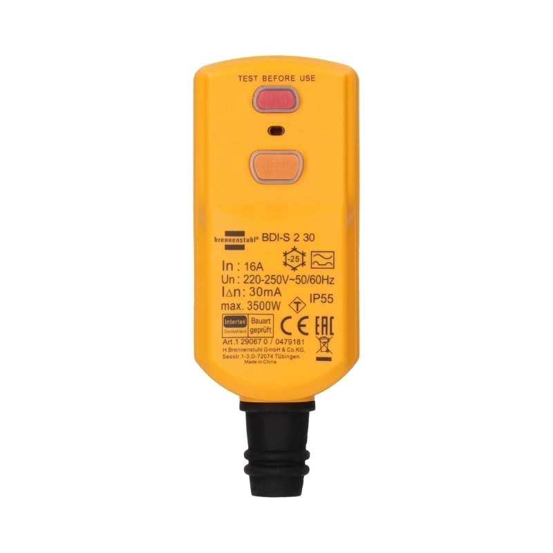 Щепсел с вградена дефектнотокова защита BDI-S 2 30 IP55 - Brennenstuhl BS1290670