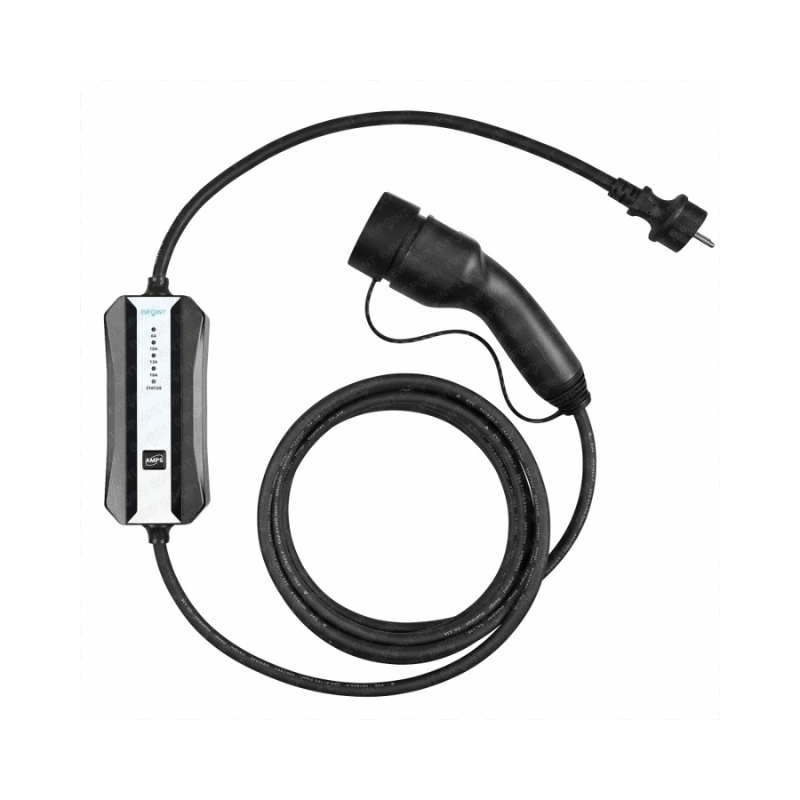 Кабел за зареждане еднофазен шуко към  Type 2, 3,7kW, 16A, 5m. Черен - EVPoint EVPS16A