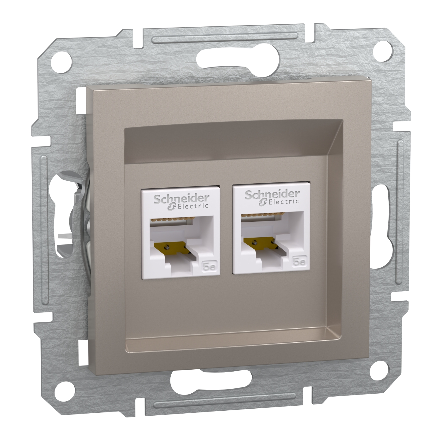 Розетка 2x RJ45 UTP Cat.5e без рамка Бронз - SCHNEIDER ELECTRIC Asfora EPH4400169