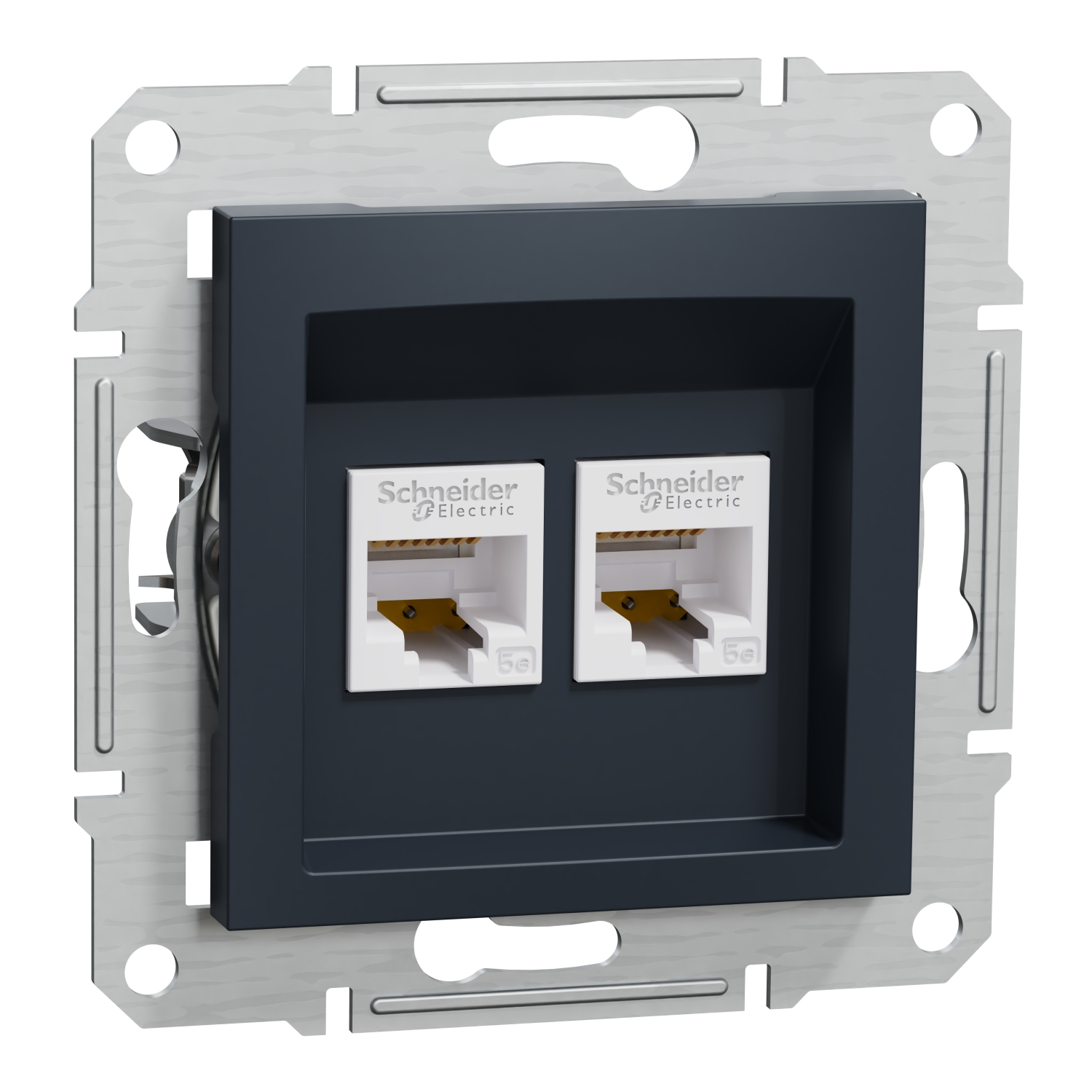 Розетка 2x RJ45 UTP Cat.5e без рамка Антрацит - SCHNEIDER ELECTRIC Asfora EPH4400171