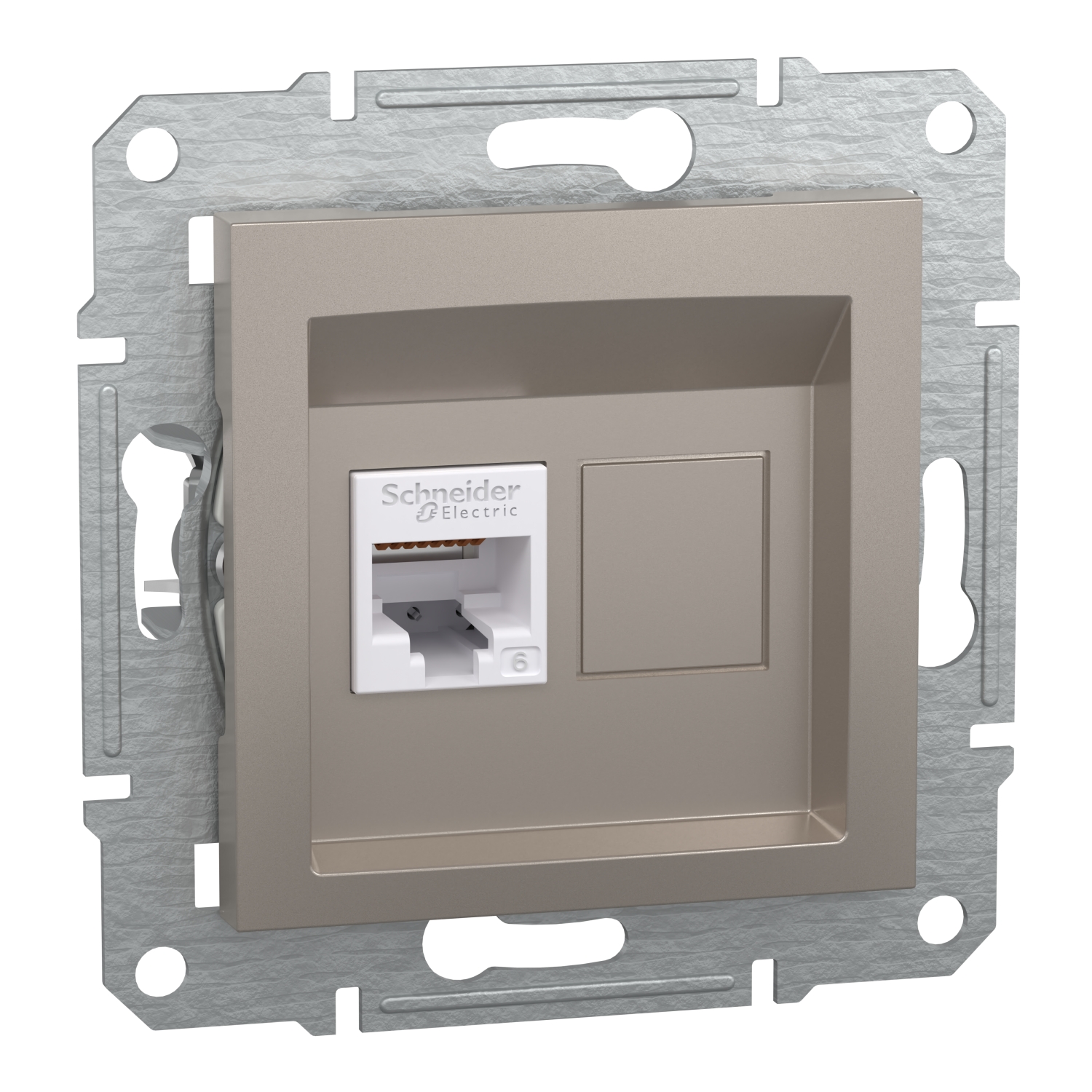 Розетка RJ45 UTP Cat.6 без рамка Бронз - SCHNEIDER ELECTRIC Asfora EPH4700169