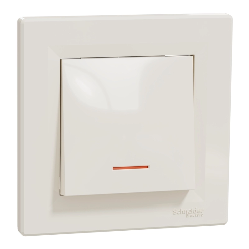 Еднополюсен ключ с подсветка 10А Крем - SCHNEIDER ELECTRIC Asfora EPH1400123