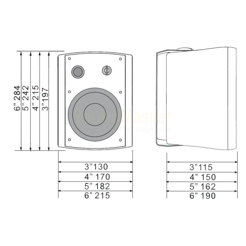 Двулентово озвучително тяло 3.75/7.5/15/30W на 100V - Euroshine WS-51S/B