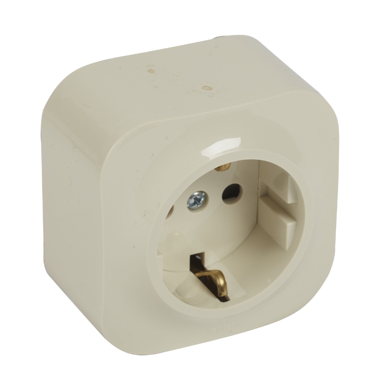 Контакт шуко 2P+E 16A IP21 Крем - Legrand Forix 782450