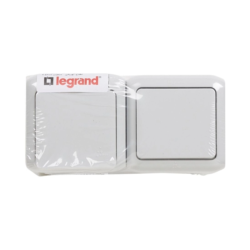 Блок еднополюсен ключ с шуко 2P+E 16A с детска защита IP44 Сив - Legrand Forix 782391