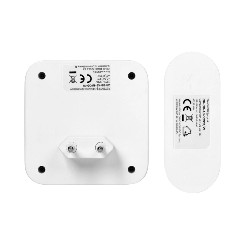 Звънец безжичен 230V Бял - ORNO SETI AC OR-DB-AB-169/W