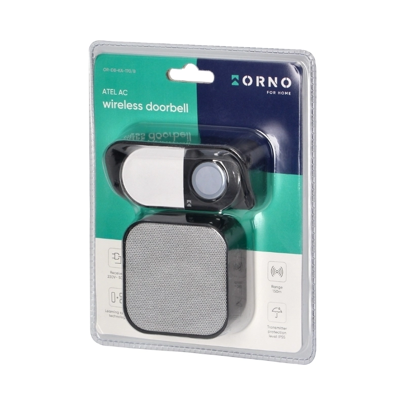 Звънец 230V 80dB Черен - ORNO ATEL AC OR-DB-KA-170/B