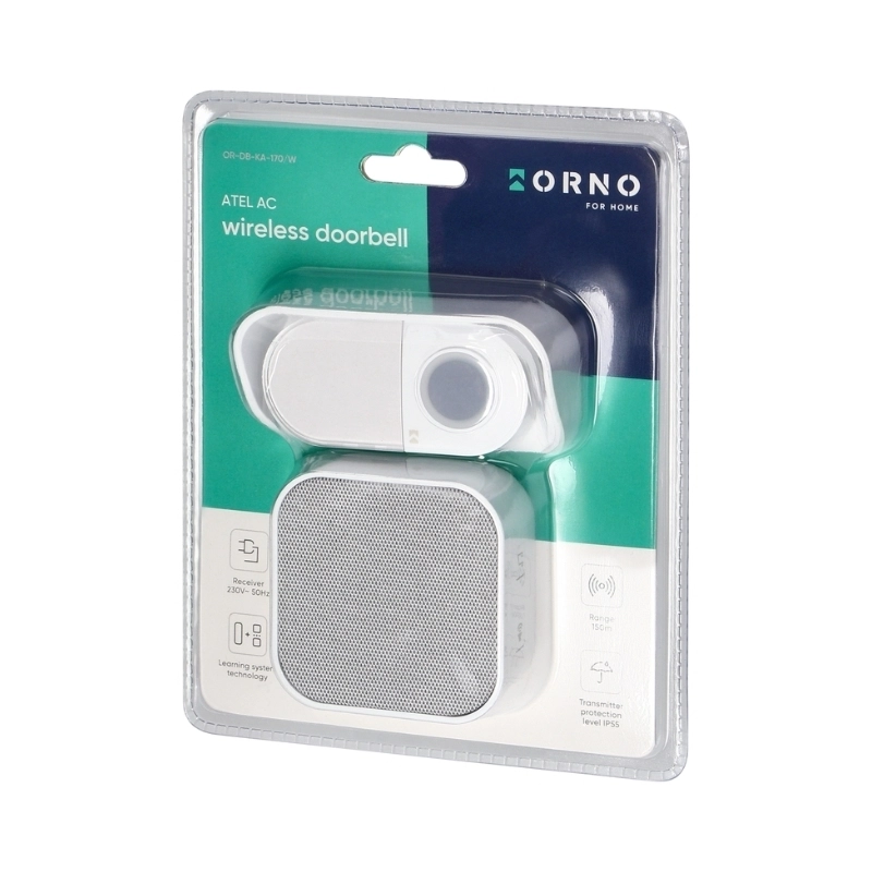 Звънец 230V 80dB Бял - ORNO ATEL AC OR-DB-KA-170/W