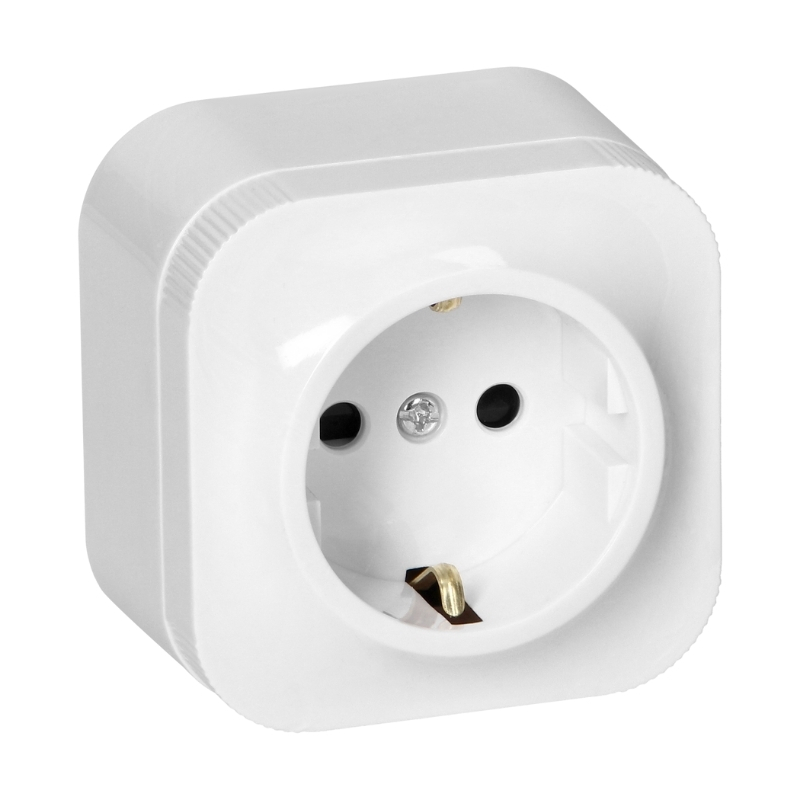 Контакт Шуко 2P+E ОМ 16A Бял - Orno ToDo OR-OE-7205(GS)/W