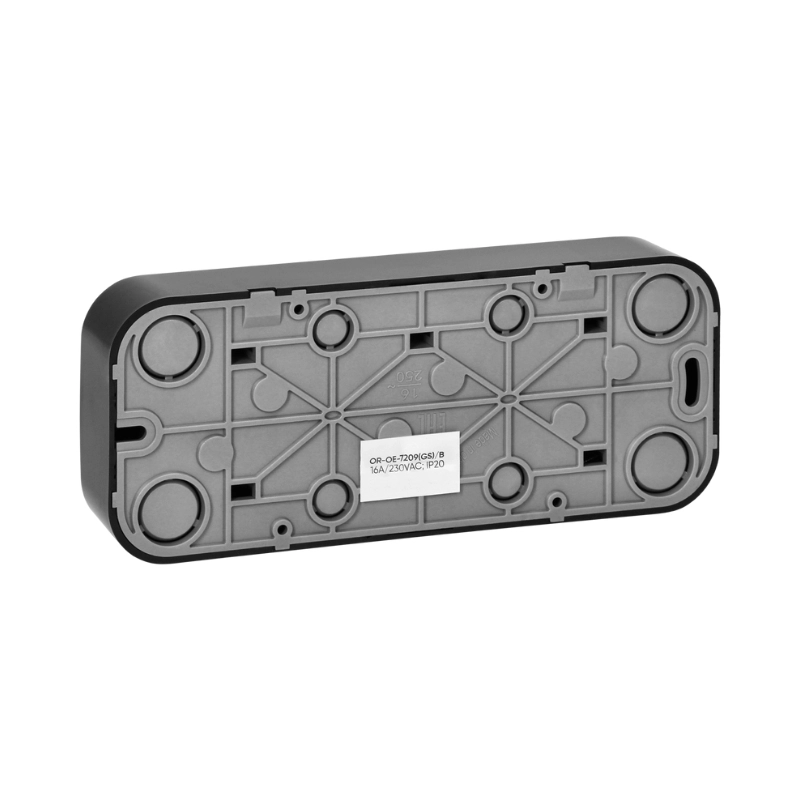 Контакт Шуко троен 2P+E ОМ 16A Черен - Orno ToDo OR-OE-7209(GS)/B