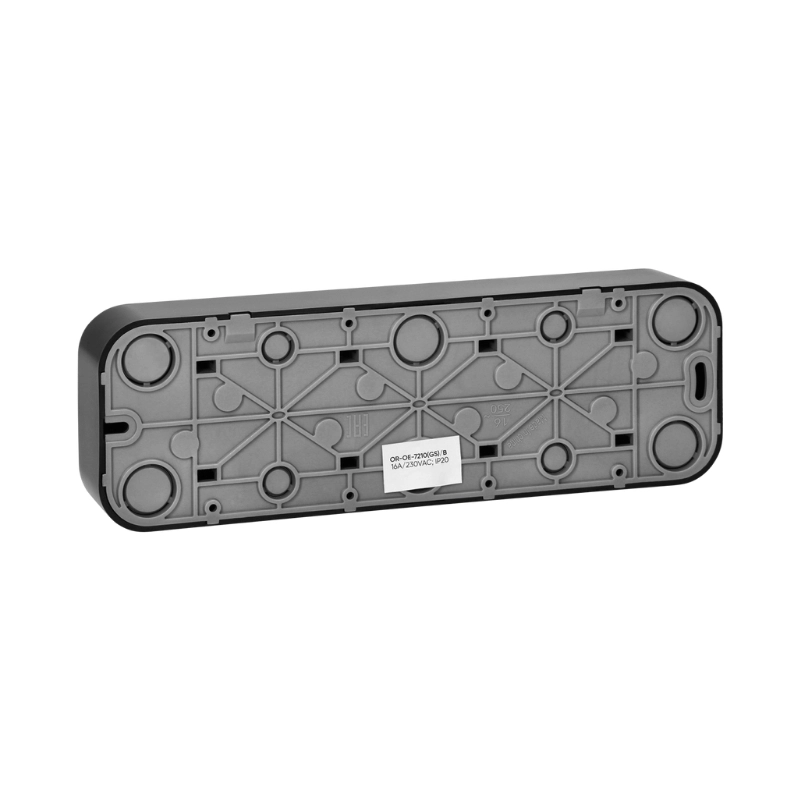 Контакт Шуко четворен 2P+E ОМ 16A Черен - Orno ToDo OR-OE-7210(GS)/B