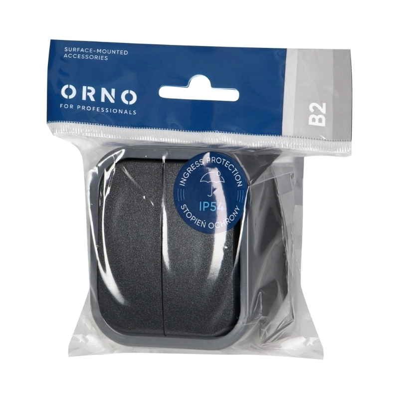 Ключ сериен ОМ 10A IP54 Сив/черен - Orno Series B2 OR-OE-7801/GB