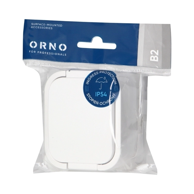 Контакт шуко ОМ 2P+E 16A IP54 Бял - Orno Series B2 OR-OE-7805(GS)/W