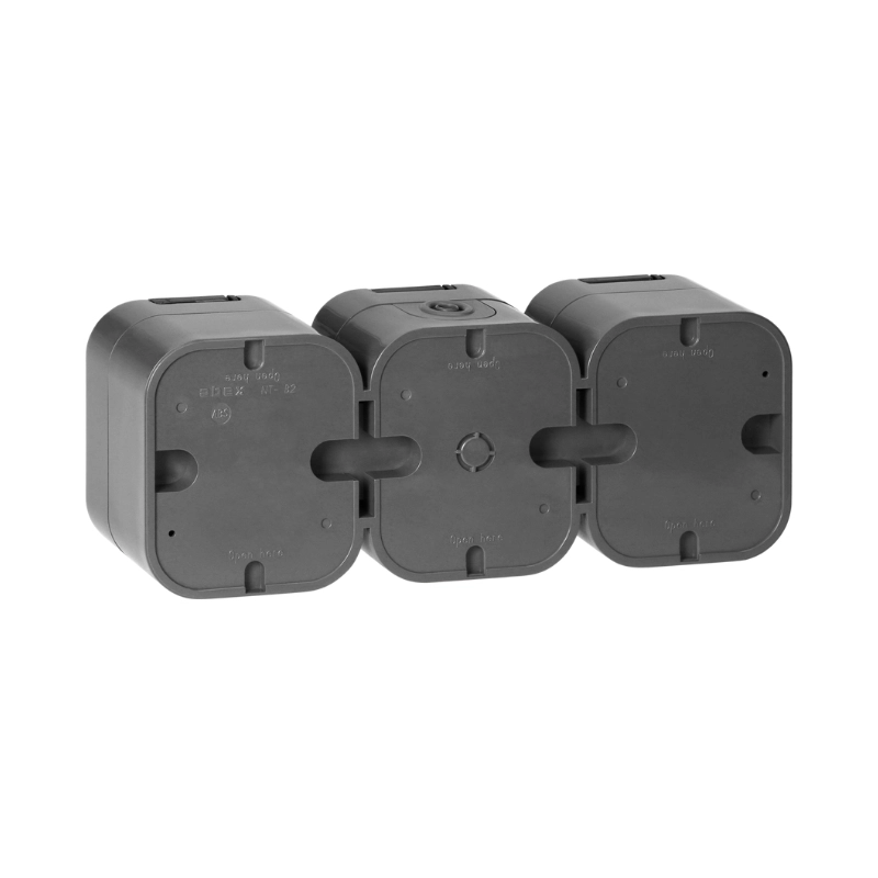 Контакт Шуко троен ОМ 3x 2P+E 16A IP54 Сив/черен - Orno Series B2 OR-OE-7809(GS)/GB