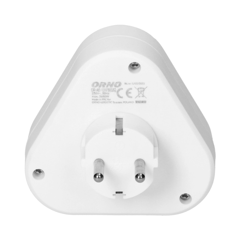 Адаптер за контакт 3x 2P+E Шуко Бял - Orno OR-AE-13178(GS)